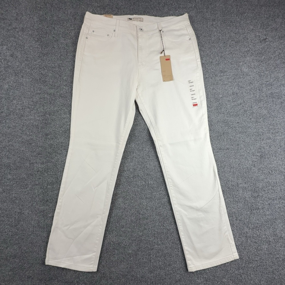 Levis 505 Womens Jeans 16M 33x32 White Regular Straight Leg Stretch 15621-0003